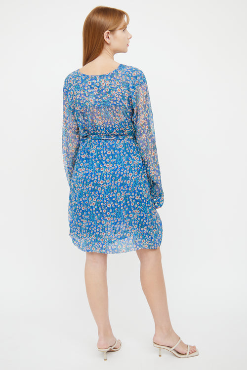 Isabel Marant Étoile Blue Floral Long Sleeve Dress