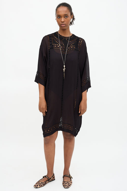Isabel Marant Étoile Embroidered Eyelet Tunic Dress