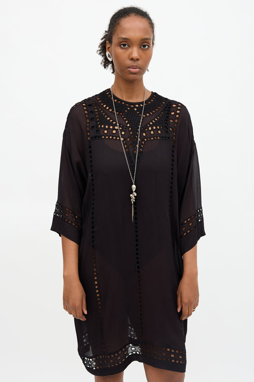 Isabel Marant Étoile Embroidered Eyelet Tunic Dress