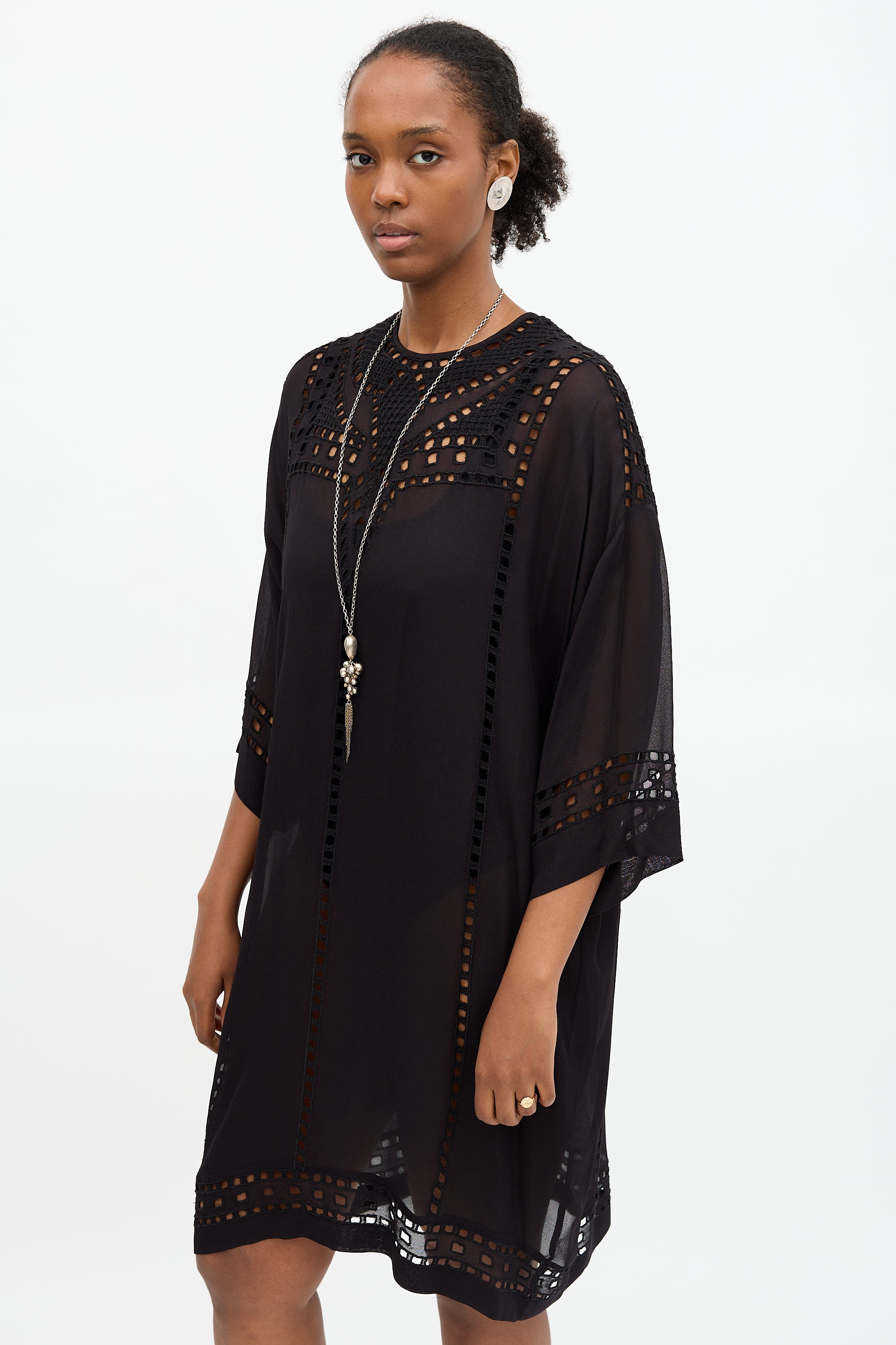 isabel marant etoile embroidered dress Paule Embroidered Detail Cotton Maxi Dress (Women)