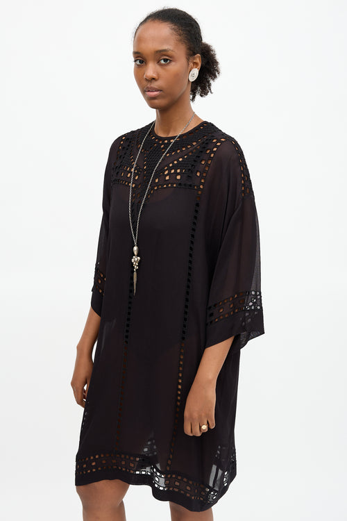 Isabel Marant Étoile Embroidered Eyelet Tunic Dress
