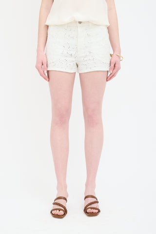 Isabel Marant Étoile Floral Embroidered Eyelet Shorts