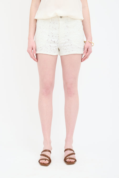 Isabel Marant Étoile Floral Embroidered Eyelet Shorts