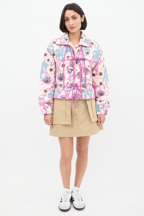 Isabel Marant Étoile Purple & Multicolour Floral Haines Quilted Jacket