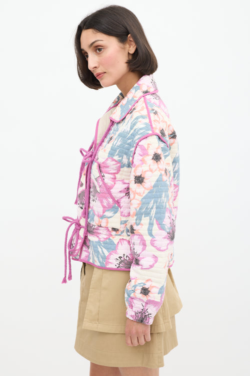 Isabel Marant Étoile Purple & Multicolour Floral Haines Quilted Jacket