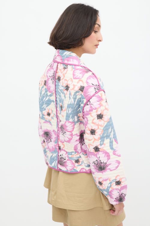 Isabel Marant Étoile Purple & Multicolour Floral Haines Quilted Jacket