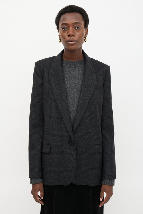 Isabel Marant Étoile Wool Charlyne Plaid Blazer