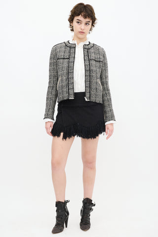 Isabel Marant Etoile Grey & Black Wool Tweed Jacket