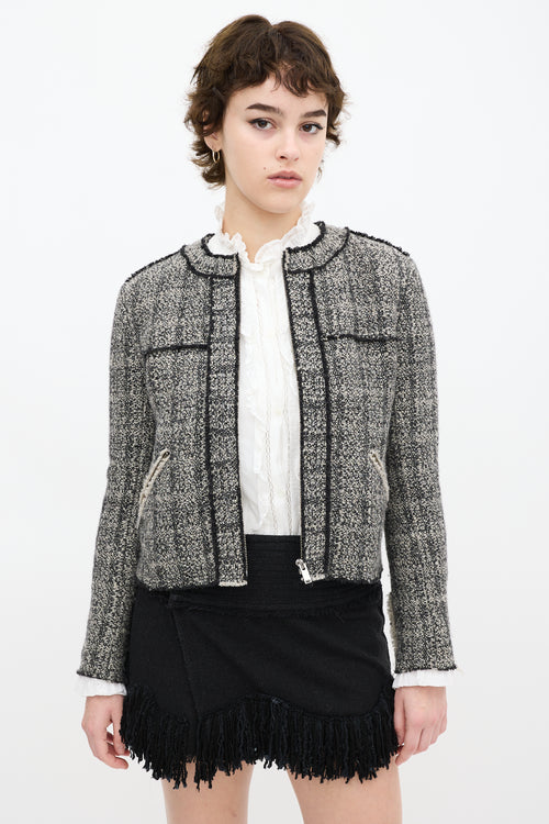 Isabel Marant Etoile Grey & Black Wool Tweed Jacket