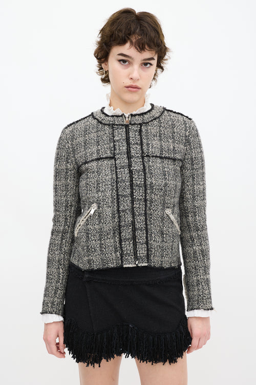 Isabel Marant Etoile Grey & Black Wool Tweed Jacket