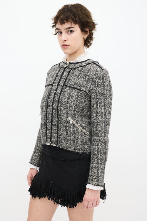 Isabel Marant Etoile Grey & Black Wool Tweed Jacket