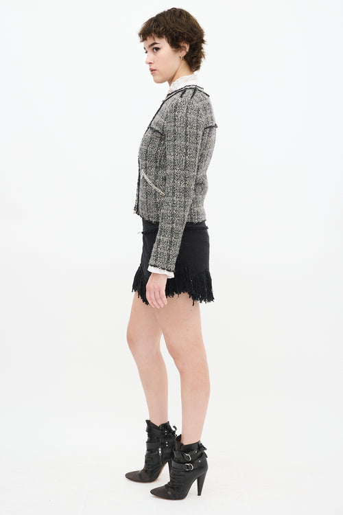 Isabel Marant Etoile Grey & Black Wool Tweed Jacket