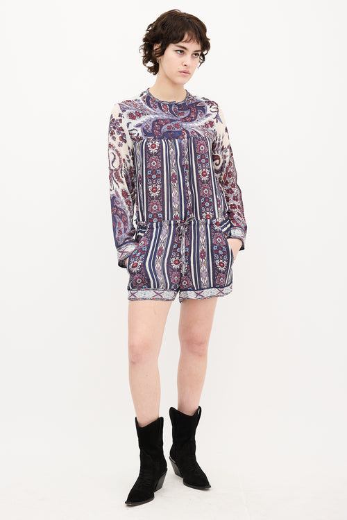 Isabel Marant Étoile Purple & Multicolour Print Romper