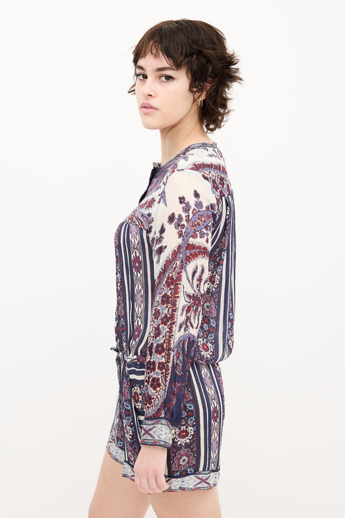 Isabel Marant Étoile Purple & Multicolour Print Romper