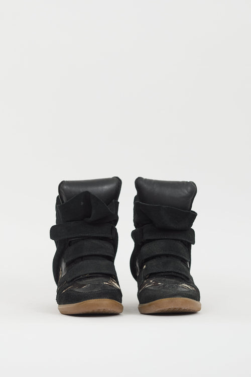 Isabel Marant Black & Multi Over Basket Bennett Wedge Sneaker