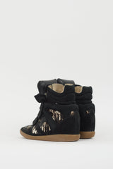 Isabel Marant Black & Multi Over Basket Bennett Wedge Sneaker