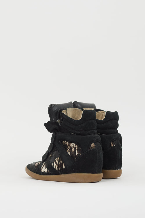 Isabel Marant Black & Multi Over Basket Bennett Wedge Sneaker