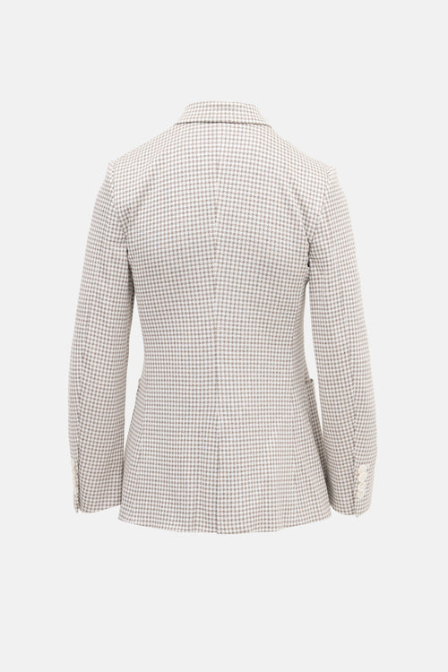 Isaia Silk Check Blazer