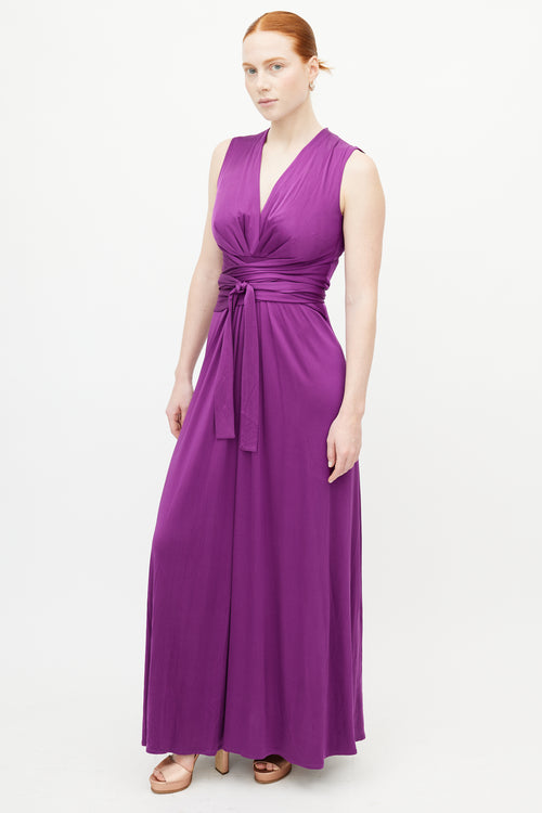 Issa Purple Tie Wrap Dress