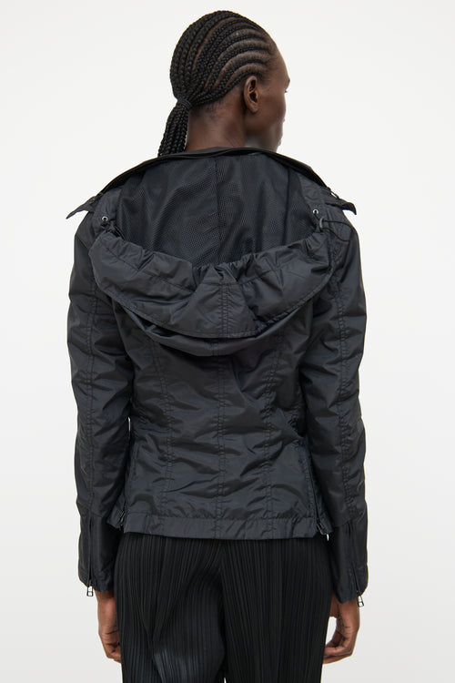 Issey Miyake Black Nylon Zip Detail Jacket