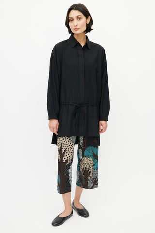 Issey Miyake Black Drawstring Long Shirt