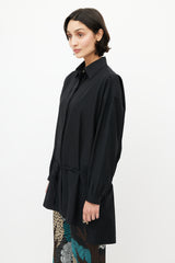 Issey Miyake Black Drawstring Long Shirt