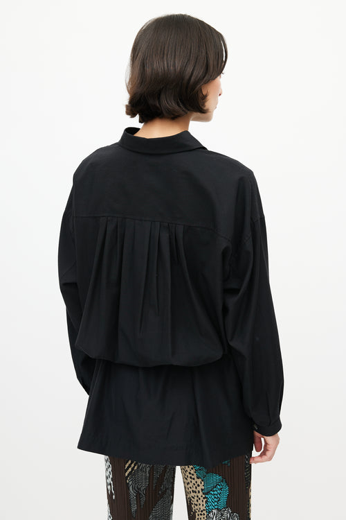 Issey Miyake Black Drawstring Long Shirt