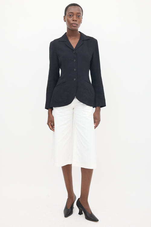 Issey Miyake Black Notched Lapel Blazer