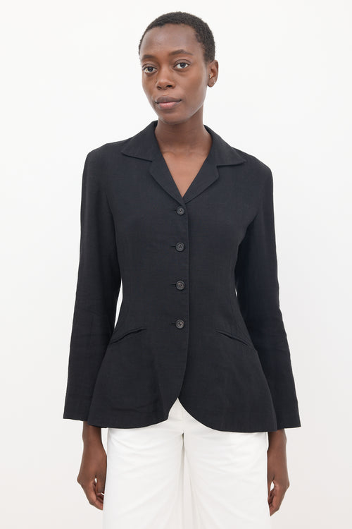 Issey Miyake Black Notched Lapel Blazer