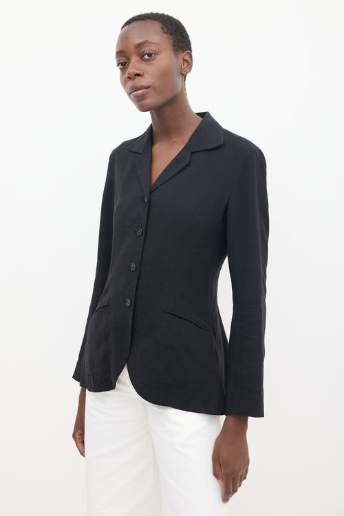 Issey Miyake Black Notched Lapel Blazer