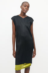 Issey Miyake Black V Neck Pleats Please Dress