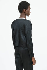 Pleats Please Issey Miyake Pleated Open Cardigan