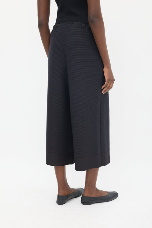 Issey Miyake Black Ribbed Wide Leg Pant