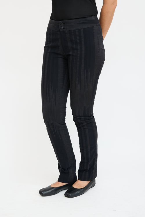 Issey Miyake Black Textured Straight Leg Trouser