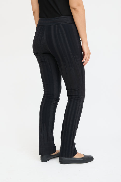 Issey Miyake Black Textured Straight Leg Trouser