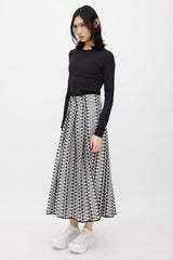 Issey Miyake Black & White Geometric Skirt
