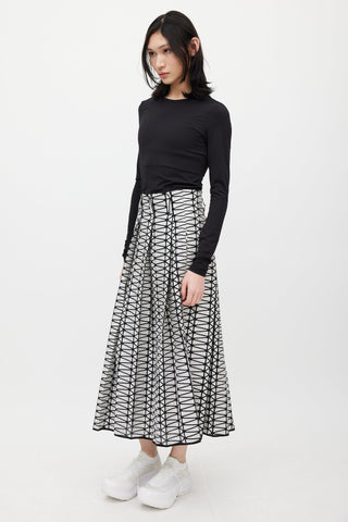 Issey Miyake Black & White Geometric Skirt