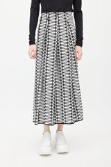 Issey Miyake Black & White Geometric Skirt