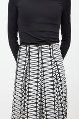Issey Miyake Black & White Geometric Skirt