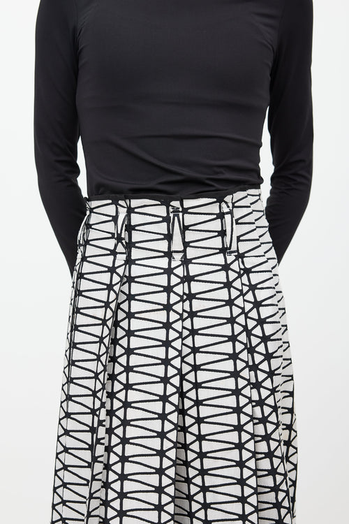 Issey Miyake Black & White Geometric Skirt