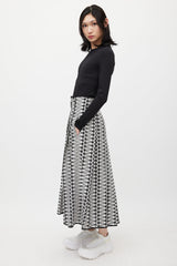 Issey Miyake Black & White Geometric Skirt