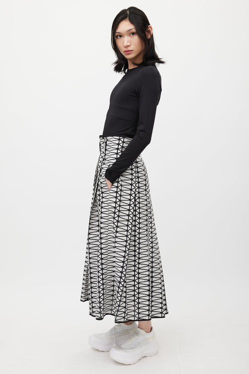Issey Miyake Black & White Geometric Skirt