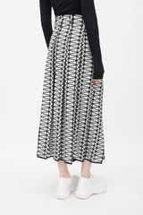 Issey Miyake Black & White Geometric Skirt