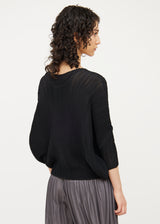 Issey Miyake Black Pleated Drop Shoulder Cardigan