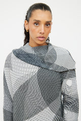 Issey Miyake Black & White Pleated Dress