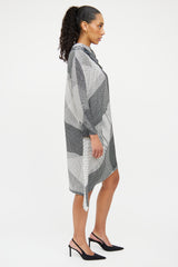 Issey Miyake Black & White Pleated Dress