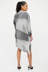 Issey Miyake Black & White Pleated Dress