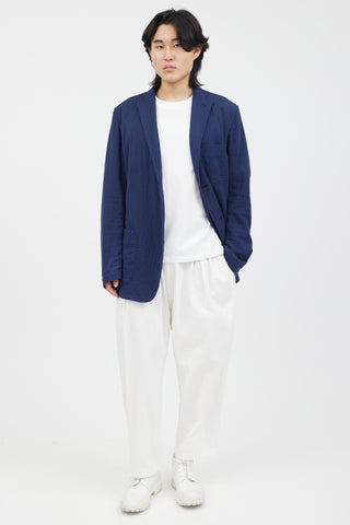 Issey Miyake Blue Cotton Shirt Blazer