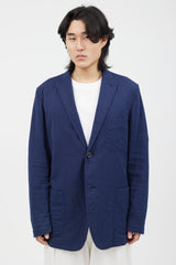 Issey Miyake Blue Cotton Shirt Blazer