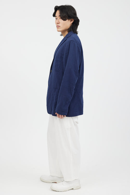 Issey Miyake Blue Cotton Shirt Blazer